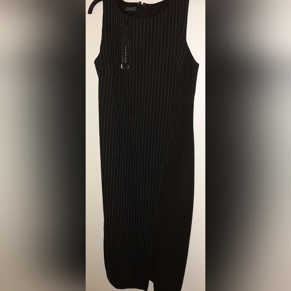 Pinstriped sleeveless dress